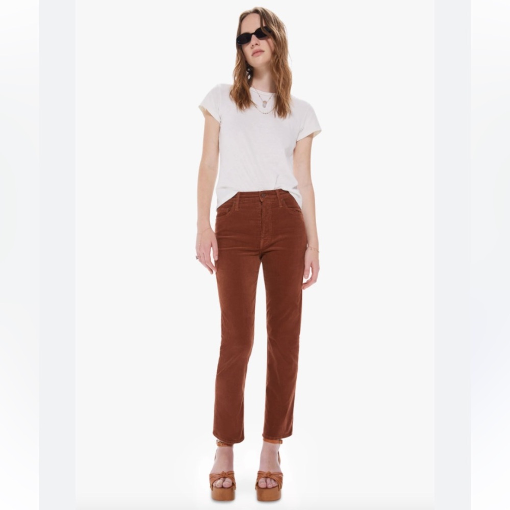 Mother The Tomcat Ankle Corduroy Women’s Pants Friar Brown Size 25